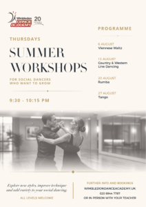 Dance Workshops for social dancers in Wimbledon